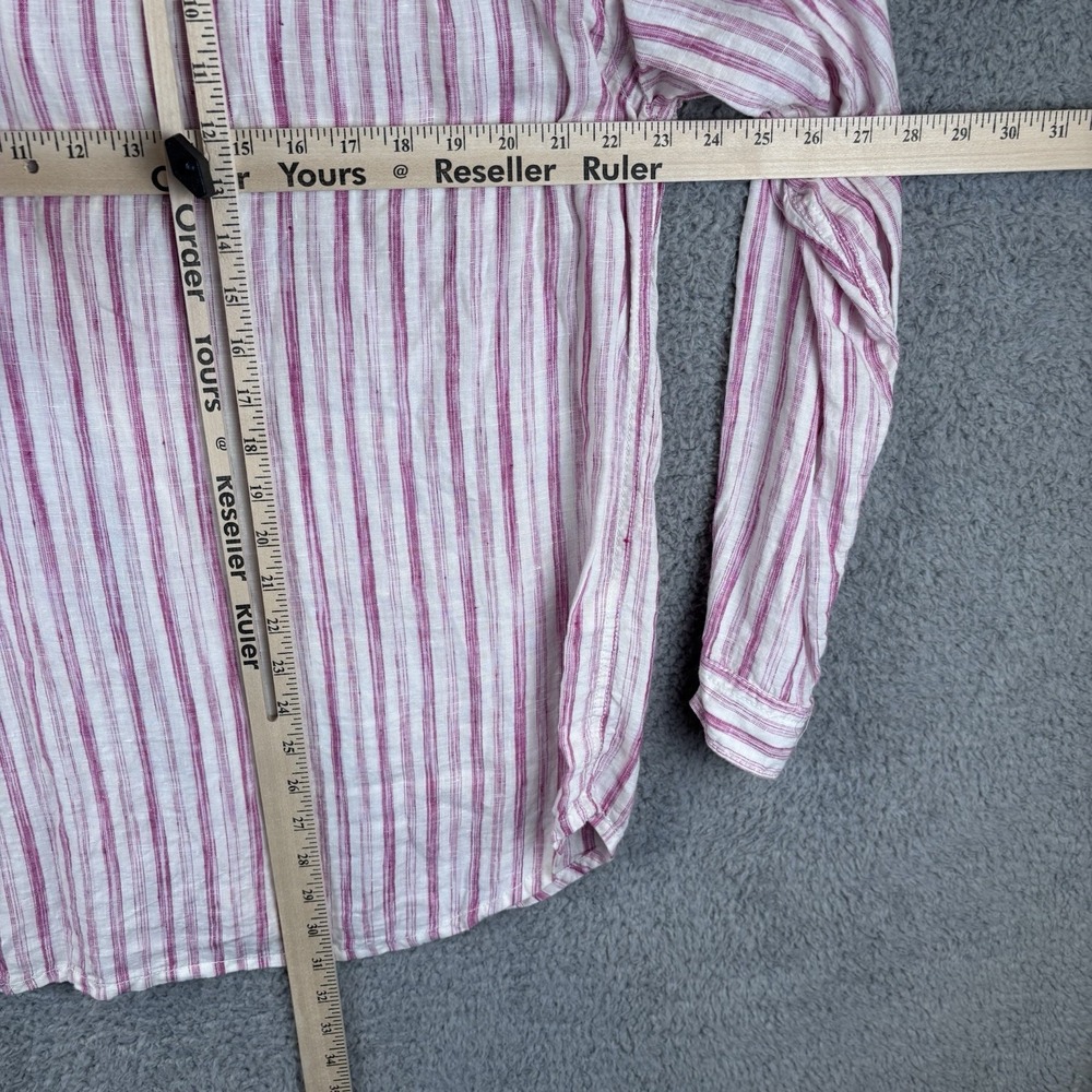 Tommy Bahama Shirt Mens L Pink Stripe Linen Long Sleeve Beach Relax Beach - Picture 6 of 7